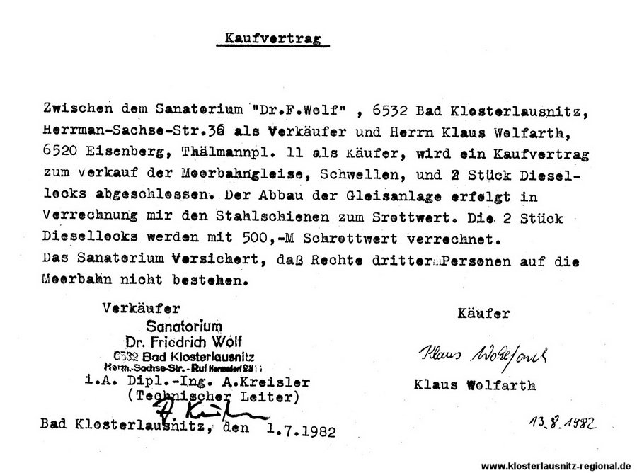 Kaufvertrag vom 01.07.1982